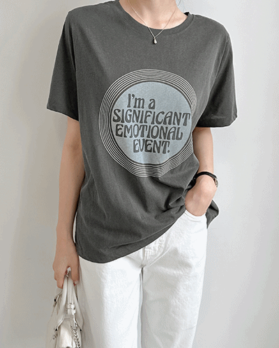 릿지 유넥 반팔 티셔츠(피그먼트)